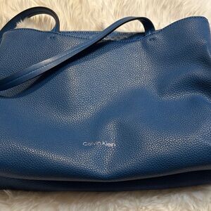 Calvin Klein Textured Blue Tote